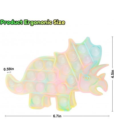 Glow in The Dark Dinosaur: 2Pack Fluorescent Dinosaur Anti-Anxiety Push POP Bubbles Sensory Dinosaur Bubble Popper Toys for B...