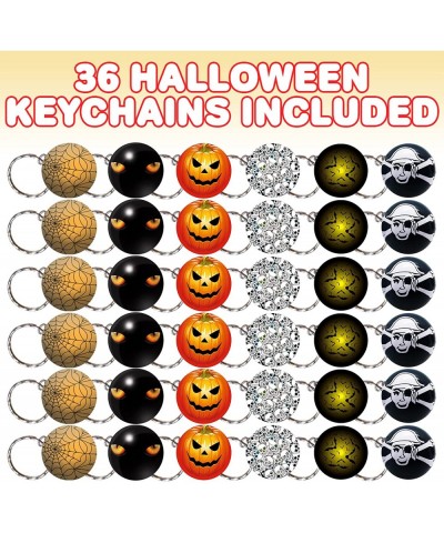 Halloween Keychain Assortment Set of 36 Metal Keychains in Assorted Designs Great as Halloween Party Favors Halloween Gifts T...