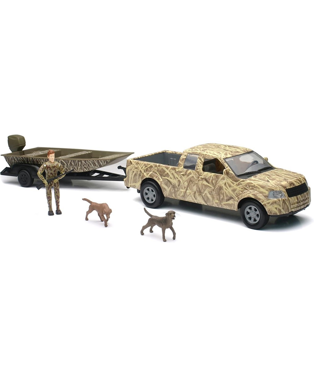 Camo Pick Up Truck with Jon Boat and Trailer $98.60 Kids' Play Boats