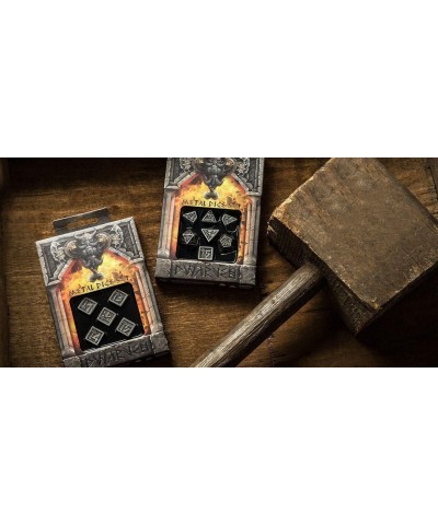 Metal Dwarven 7 Polyhedral RPG Ornamented Dice Set $89.13 Game Accessories