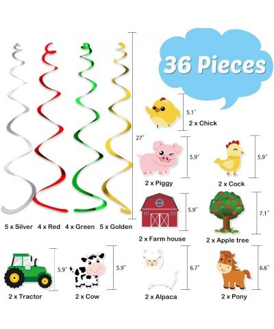 Farm Animals Hanging Party Decorations - Barnyard Theme Party Supplies Hanging Swirl for Kids Birthday Baby Shower Decor $15....