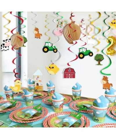 Farm Animals Hanging Party Decorations - Barnyard Theme Party Supplies Hanging Swirl for Kids Birthday Baby Shower Decor $15....