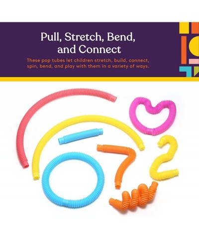 16-Pack Pull and Stretch Fun Tubes for Kids - Pop Bend Build and Connect Toy Provide Tactile and Auditory Sensory Play Colorf...