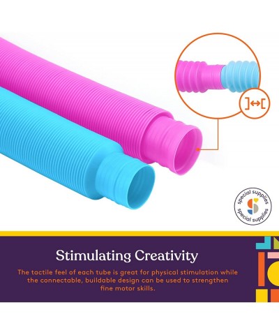 16-Pack Pull and Stretch Fun Tubes for Kids - Pop Bend Build and Connect Toy Provide Tactile and Auditory Sensory Play Colorf...