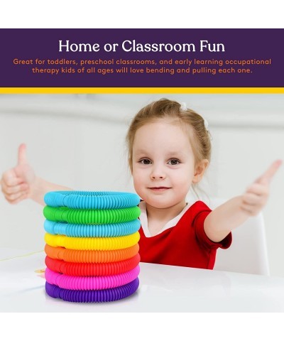 16-Pack Pull and Stretch Fun Tubes for Kids - Pop Bend Build and Connect Toy Provide Tactile and Auditory Sensory Play Colorf...