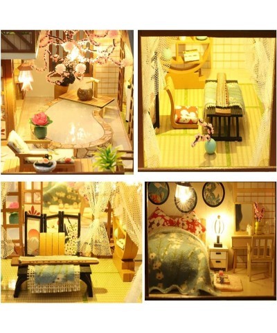 Dollhouse Miniature with Furniture Kit Handmade Great Japanese Courtyard Style DIY House Model for Teens Adult Gift (Forest C...