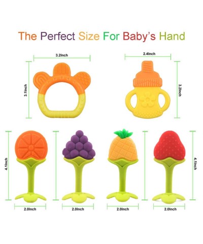 Baby Teething Toys 6 Packs BPA Free Silicone Baby Teethers Freezer Safe Organic Infant Teething Toys Soft & Textured for Natu...