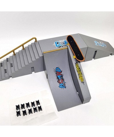 Skate Park Kit 15 PCS Finger Skateboard Ramp Set Including Ramps Skateboards Scooters Bikes Blue Finger Pants and Vitality Bo...