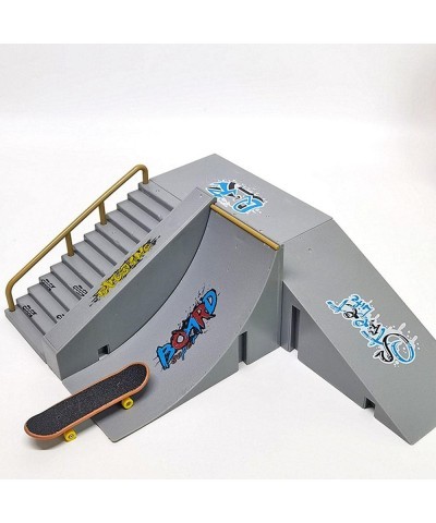 Skate Park Kit 15 PCS Finger Skateboard Ramp Set Including Ramps Skateboards Scooters Bikes Blue Finger Pants and Vitality Bo...