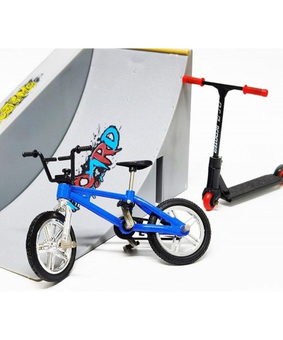 Skate Park Kit 15 PCS Finger Skateboard Ramp Set Including Ramps Skateboards Scooters Bikes Blue Finger Pants and Vitality Bo...