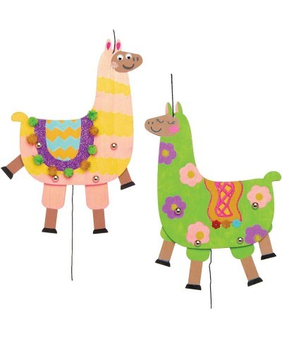 AT507 Lovely Llama Wooden Puppet Kits - Pack of 4 Story Telling Woodcraft Painting for Kids Great for Art Parties Schools and...