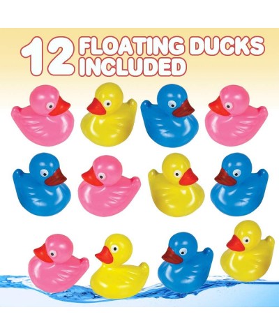 Floating Plastic Duck Toys - Pack of 12 - Durable Duckie Bath Tub Water Toys for Kids Carnival Theme Party Supplies Birthday ...