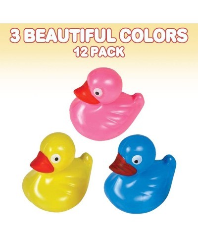 Floating Plastic Duck Toys - Pack of 12 - Durable Duckie Bath Tub Water Toys for Kids Carnival Theme Party Supplies Birthday ...