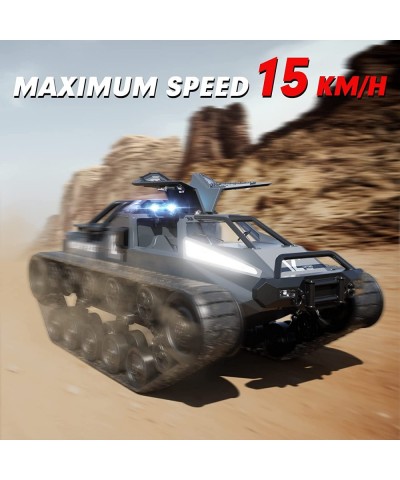 RC Tank Car 1:12 Remote Control Crawler 12KM/H High Speed Tank 2.4Ghz RC Rock Crawler Off-Road 4WD 360°Rotating Drifting Car ...