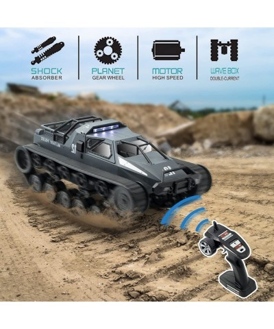 RC Tank Car 1:12 Remote Control Crawler 12KM/H High Speed Tank 2.4Ghz RC Rock Crawler Off-Road 4WD 360°Rotating Drifting Car ...