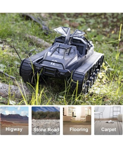 RC Tank Car 1:12 Remote Control Crawler 12KM/H High Speed Tank 2.4Ghz RC Rock Crawler Off-Road 4WD 360°Rotating Drifting Car ...