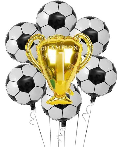 Soccer Party Balloons Set 7pcs Championship Trophy Balloon and Soccer Foil Balloons for Birthday Baby Shower Wedding Annivers...