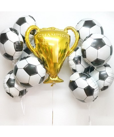 Soccer Party Balloons Set 7pcs Championship Trophy Balloon and Soccer Foil Balloons for Birthday Baby Shower Wedding Annivers...