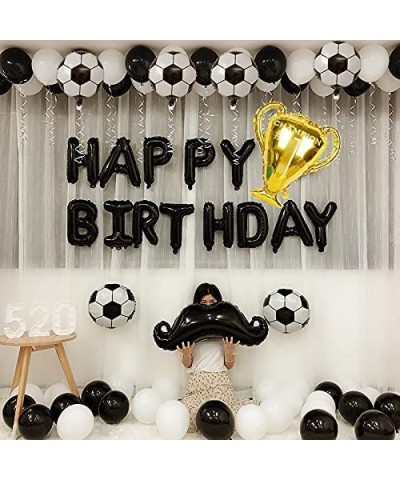 Soccer Party Balloons Set 7pcs Championship Trophy Balloon and Soccer Foil Balloons for Birthday Baby Shower Wedding Annivers...