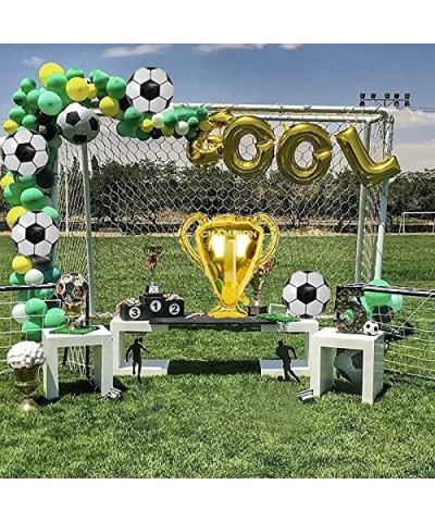 Soccer Party Balloons Set 7pcs Championship Trophy Balloon and Soccer Foil Balloons for Birthday Baby Shower Wedding Annivers...