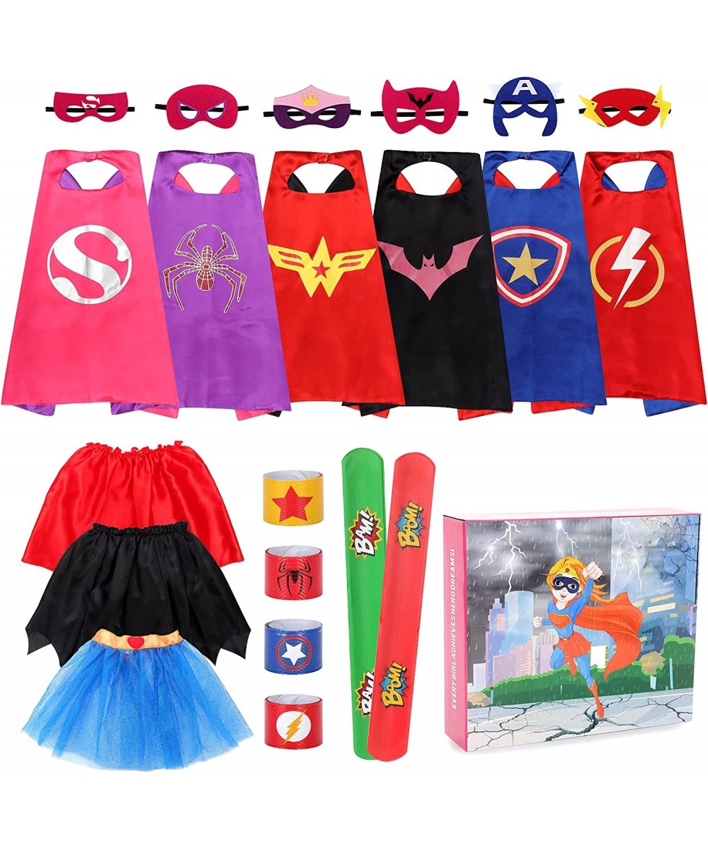 Superhero Capes and Masks for Girls - Kids Halloween Cosplay Dress Up Costumes with Skirt and Wristbands for Girls Birthday P...