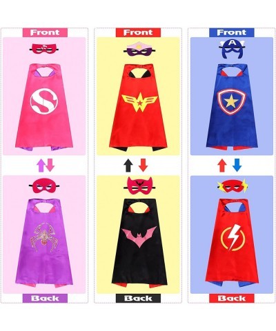 Superhero Capes and Masks for Girls - Kids Halloween Cosplay Dress Up Costumes with Skirt and Wristbands for Girls Birthday P...