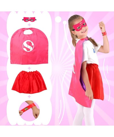 Superhero Capes and Masks for Girls - Kids Halloween Cosplay Dress Up Costumes with Skirt and Wristbands for Girls Birthday P...