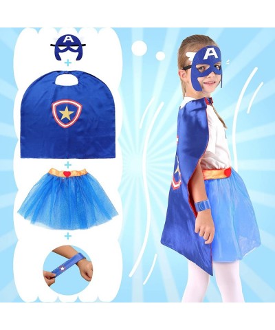 Superhero Capes and Masks for Girls - Kids Halloween Cosplay Dress Up Costumes with Skirt and Wristbands for Girls Birthday P...