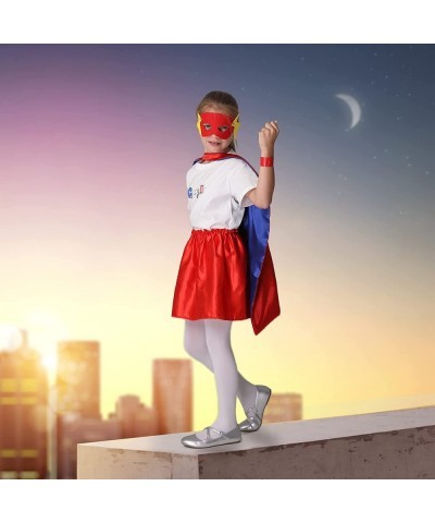 Superhero Capes and Masks for Girls - Kids Halloween Cosplay Dress Up Costumes with Skirt and Wristbands for Girls Birthday P...