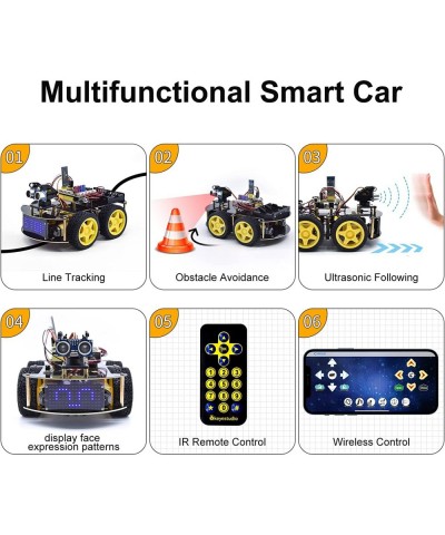 Smart Car Robot 4WD Programmable DIY Starter Kit for Arduino for Uno R3 Electronics Programming Project/STEM Educational/Scie...