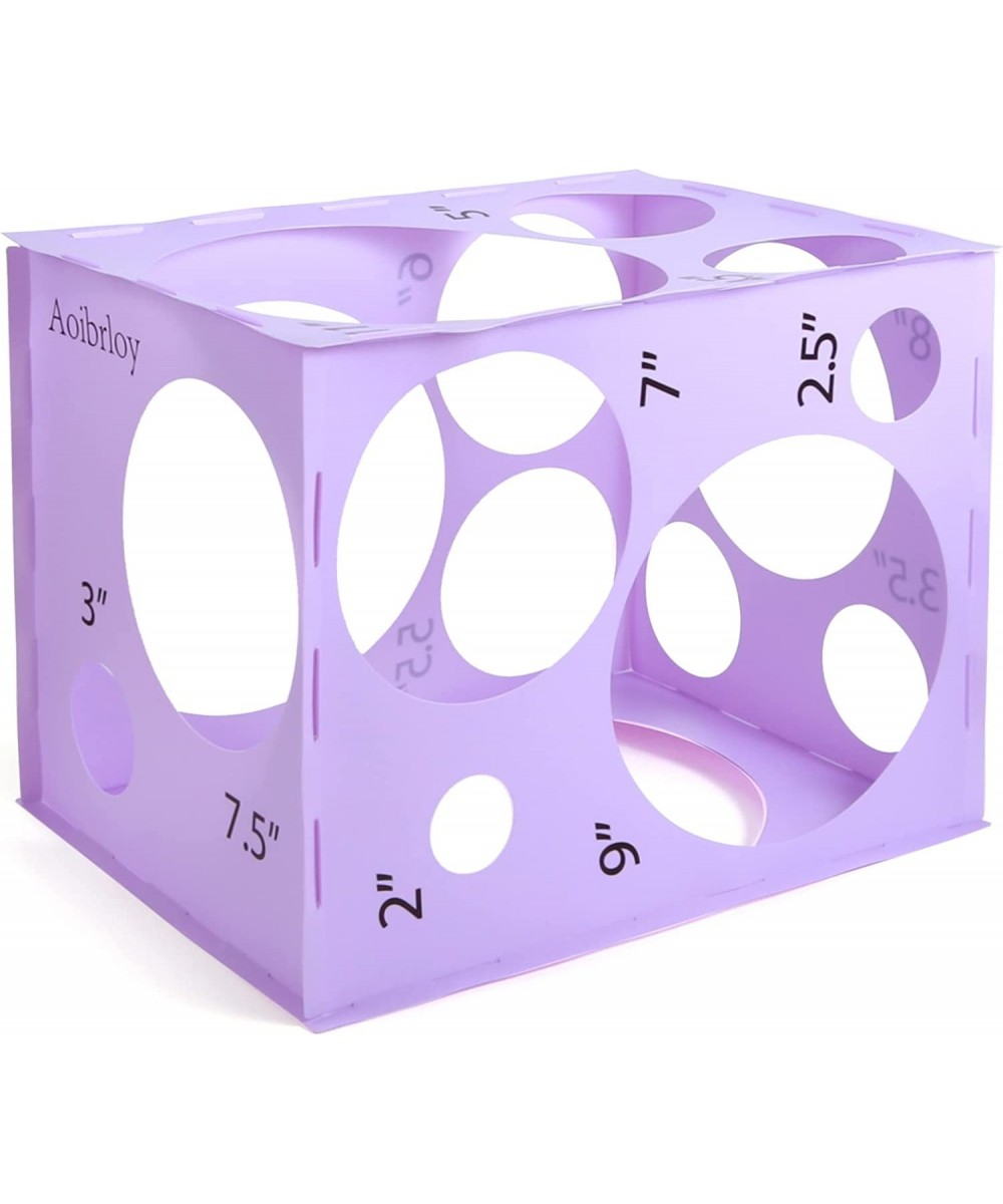 16 Holes Plastic Balloon Sizer Box Cube Orchid Bloom Color Collapsible Balloon Size Measurement Tool for Balloon Arches Ballo...