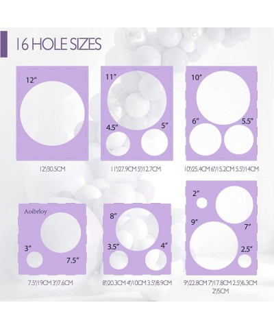 16 Holes Plastic Balloon Sizer Box Cube Orchid Bloom Color Collapsible Balloon Size Measurement Tool for Balloon Arches Ballo...