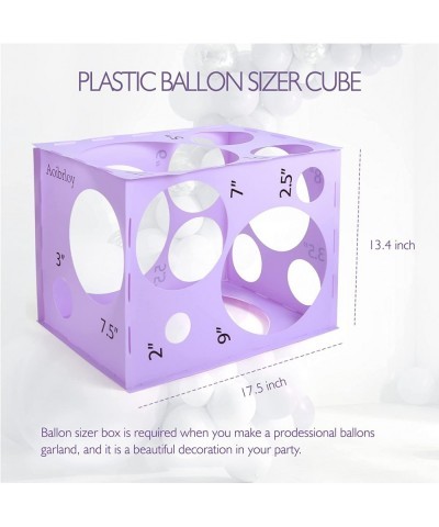 16 Holes Plastic Balloon Sizer Box Cube Orchid Bloom Color Collapsible Balloon Size Measurement Tool for Balloon Arches Ballo...