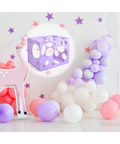 16 Holes Plastic Balloon Sizer Box Cube Orchid Bloom Color Collapsible Balloon Size Measurement Tool for Balloon Arches Ballo...