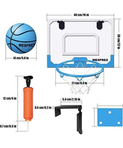 Indoor Mini Basketball Hoop Set for Kids with 2 Balls 16" x 12" Basketball Hoop for Door Wall Living room and Office Use with...