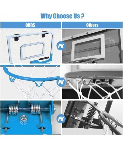 Indoor Mini Basketball Hoop Set for Kids with 2 Balls 16" x 12" Basketball Hoop for Door Wall Living room and Office Use with...