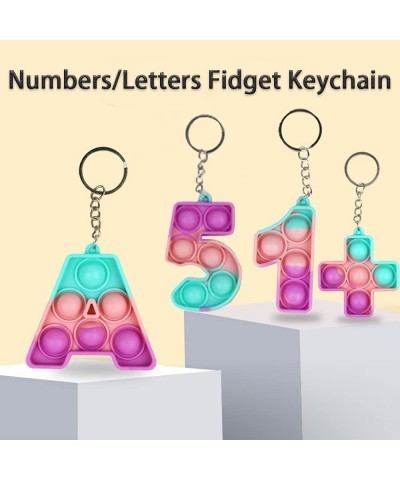 Push Pop Fidget Toy 26 pcs Letters Keychain Mini Fidget Keychain Pop Fidget Toys Fidget Popper Anti-Anxiety Stress Reliever S...