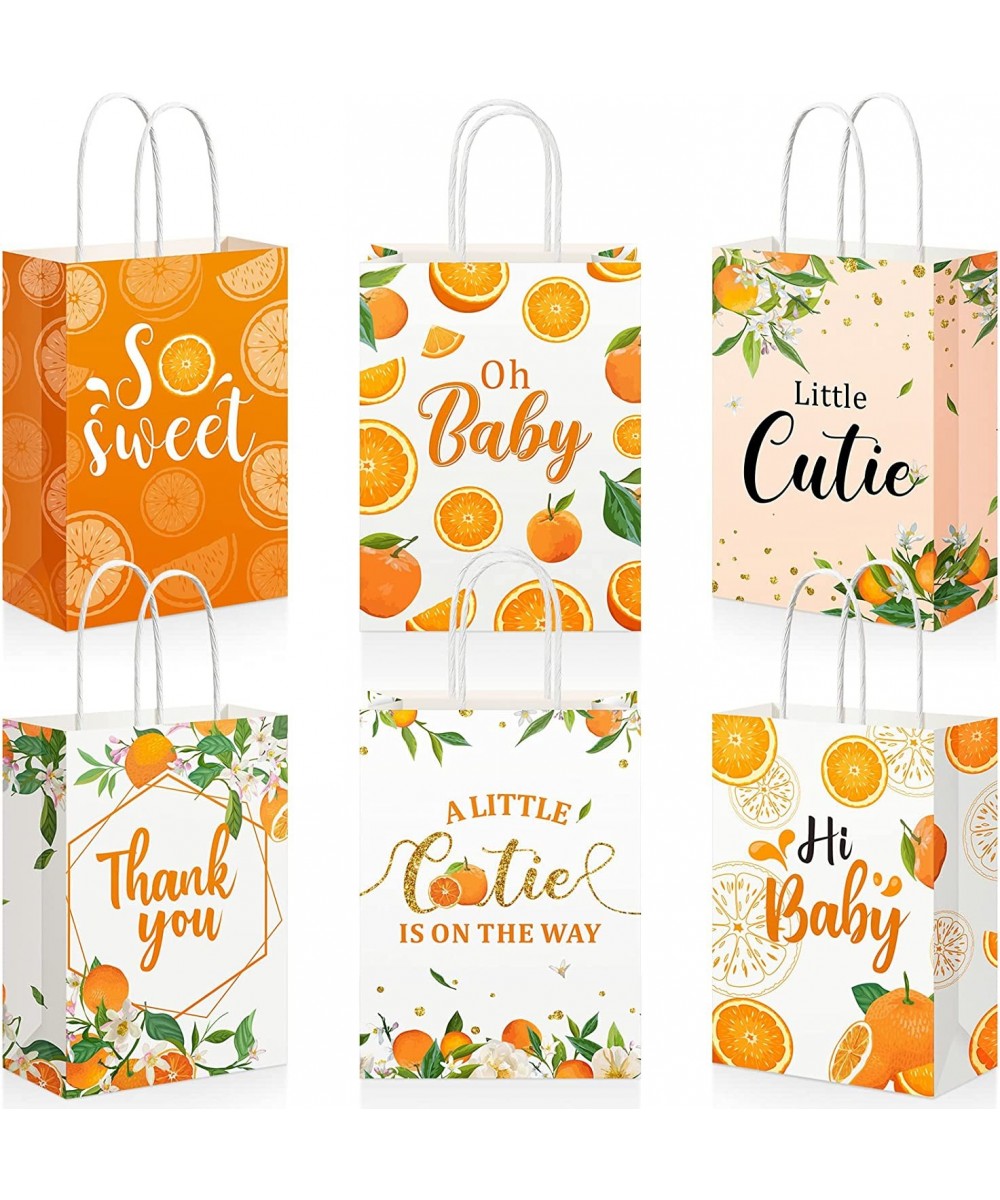 18 Pieces Little Cutie Party Treat Bags Hey Cutie Goody Gift Bags with Handles Orange Theme Party Favor Candy Bags Little Cut...