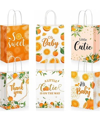 18 Pieces Little Cutie Party Treat Bags Hey Cutie Goody Gift Bags with Handles Orange Theme Party Favor Candy Bags Little Cut...