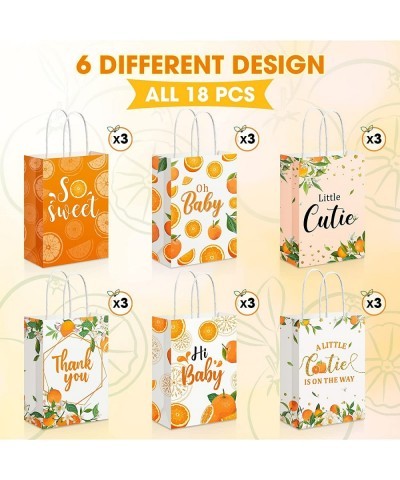 18 Pieces Little Cutie Party Treat Bags Hey Cutie Goody Gift Bags with Handles Orange Theme Party Favor Candy Bags Little Cut...