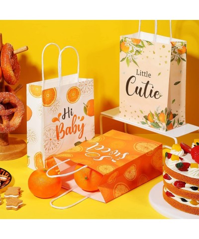 18 Pieces Little Cutie Party Treat Bags Hey Cutie Goody Gift Bags with Handles Orange Theme Party Favor Candy Bags Little Cut...