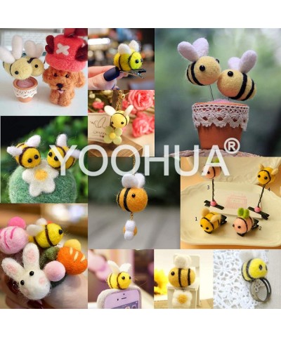 20PCS Wool Felt Bee Craft Balls Bee Craft Supplies for Halloween Costume Baby Shower Gender Reveal Party Nursery Tent Decorat...