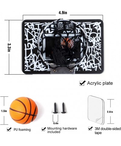 Indoors Office Desk Mini Basketball Hoop and Balls Shooting Decompress Man Cave Bedroom Toilet Office Desktop Mini Basketball...