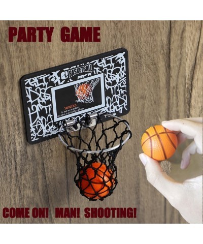 Indoors Office Desk Mini Basketball Hoop and Balls Shooting Decompress Man Cave Bedroom Toilet Office Desktop Mini Basketball...