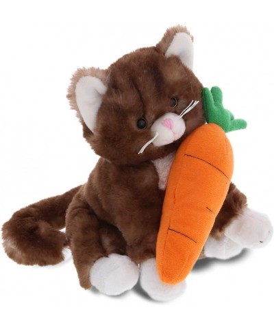 Happy Easter Super Soft Plush Brown Cat with Carrot - Cute Stuffed Animals with Carrot Plush Toy Perfect Easter Holiday Surpr...