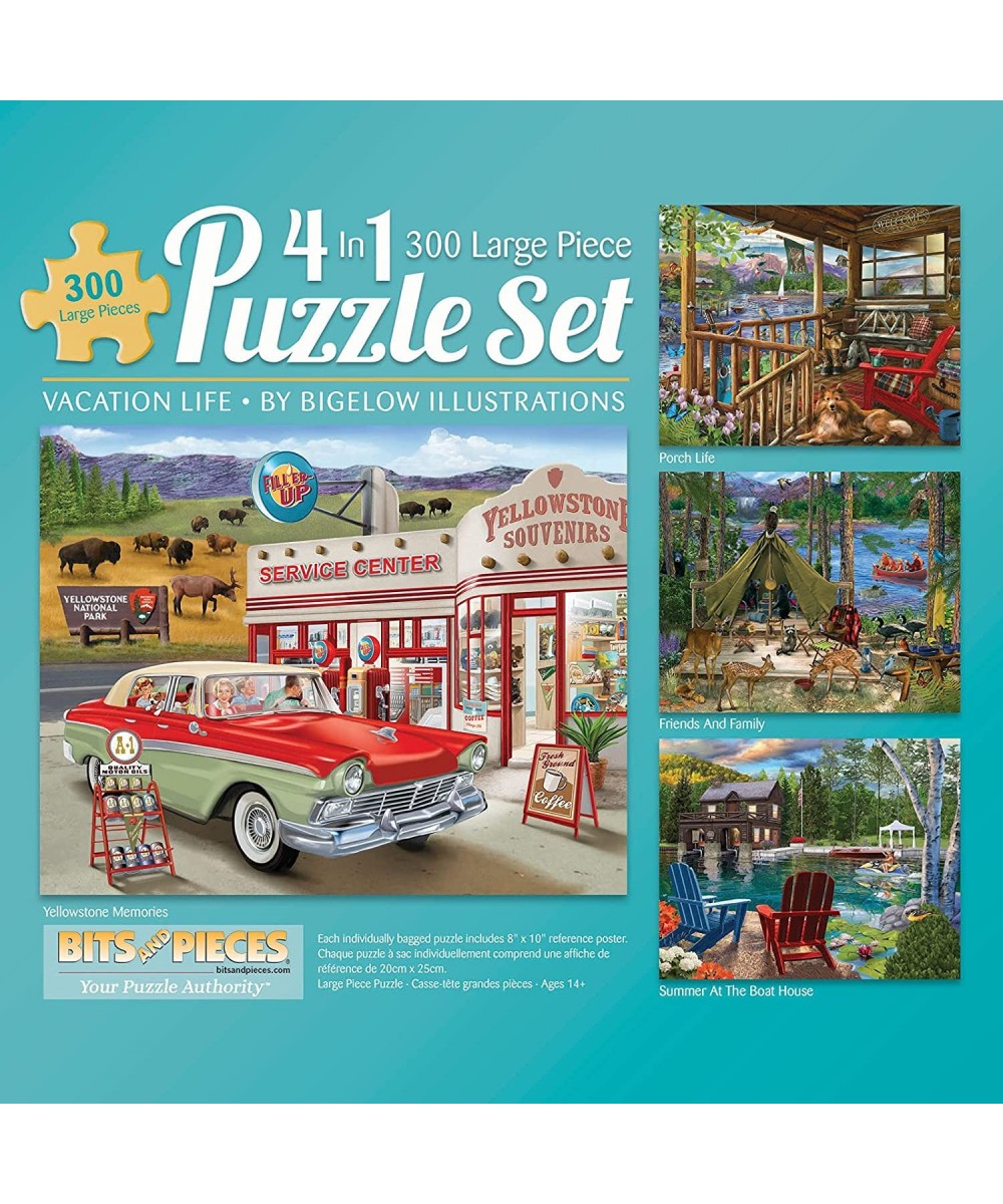 – 4-in-1 Multi-Pack - 300 Piece Jigsaw Puzzles for Adults – Large pc Puzzle Set Bundle by Bigelow Illustrations -16"x20" (41c...