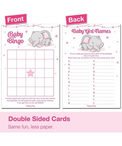 Baby Shower Games for Girl - Set of 4 Games for 30 Guests - Double Sided Cards - Baby Shower Supplies - Elephant Theme $27.73...