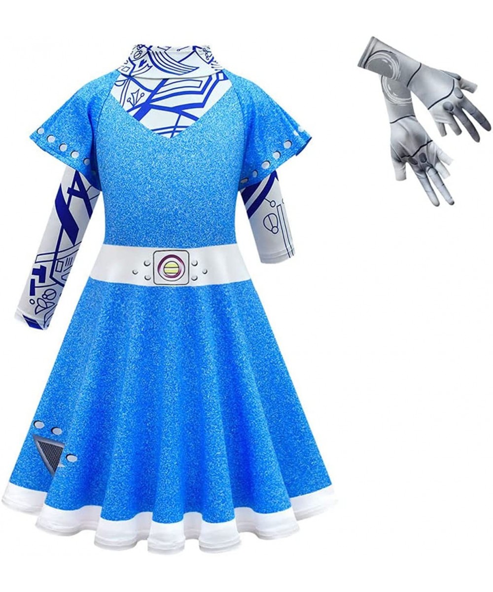 Zombies Halloween Alien Girls Costume Dress with Gloves 4-12Y $33.56 Kids' Costumes