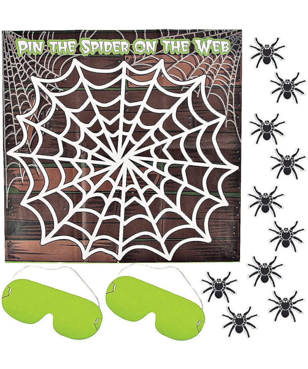 Pin the Spider on the Web Halloween Party Game with 2 Blindfolds - School Activity Classroom Daycare Game Night Fall Festival...