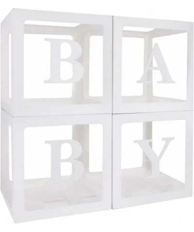 Baby Boxes with 4 Sets of Letters for Baby Shower Clear Baby Shower Block Boxes with 16 Letters for Gender Reveal Decorations...